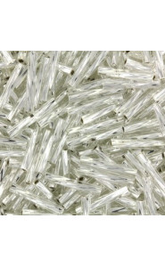 Miyuki twisted bugle beads 2x12mm Crystal silver lined TW2012-1
